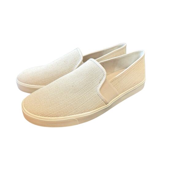 VINCE Slip On Sneakers Off-White Linen Fabric Weave Classic Size US 10 / EU 40 - Picture 2 of 7